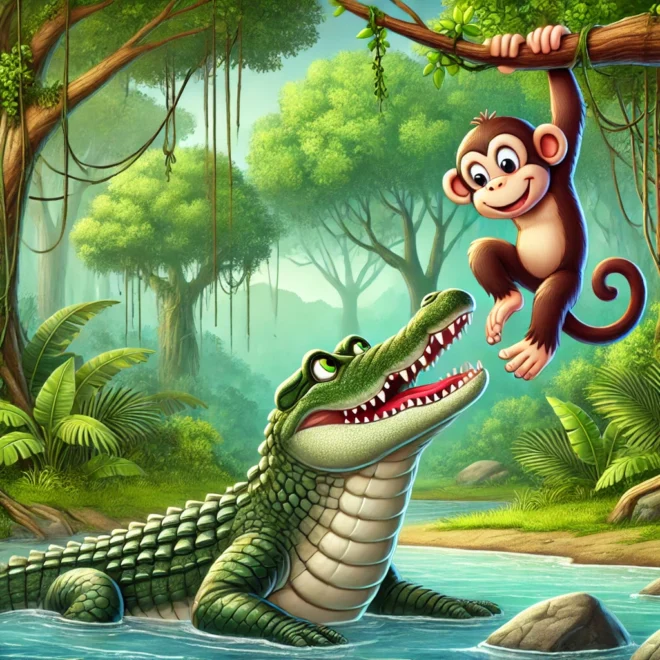 Crocodile and Monkey short story